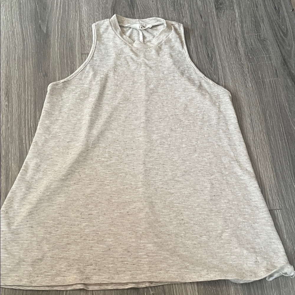 Chic Sleeveless Gray Striped Tank Top